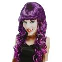 紫色長捲髮