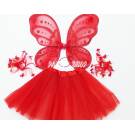 紅蝴蝶翅膀紗裙組