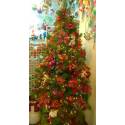七呎圓頭綠色聖誕樹-紅色系