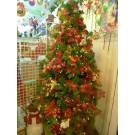 七呎圓頭綠色聖誕樹-紅色系
