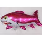 鯊魚鋁箔氣球-桃紅